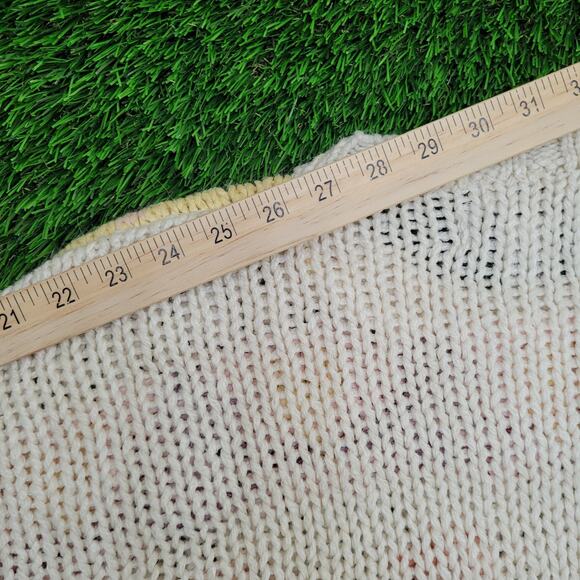 Vintage 90s Knitwear Sweater Womens Small 19x23 Ivory - Picture 5 of 15